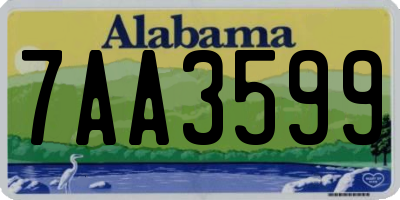 AL license plate 7AA3599