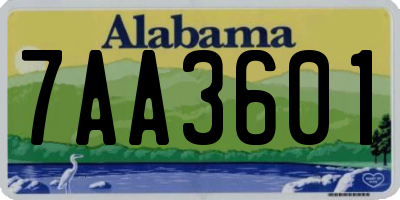 AL license plate 7AA3601