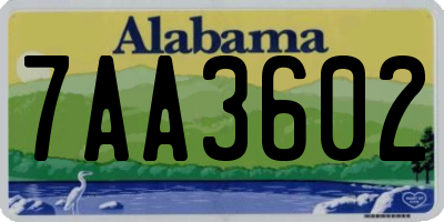 AL license plate 7AA3602