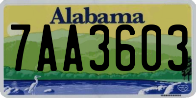 AL license plate 7AA3603