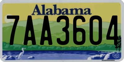 AL license plate 7AA3604