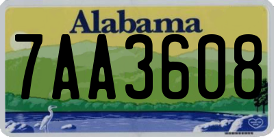 AL license plate 7AA3608