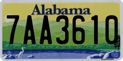 AL license plate 7AA3610