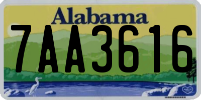 AL license plate 7AA3616