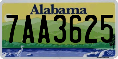 AL license plate 7AA3625