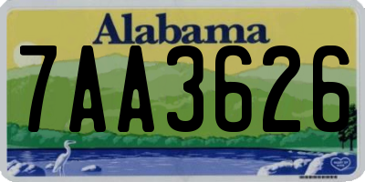 AL license plate 7AA3626