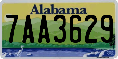 AL license plate 7AA3629