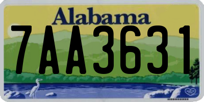 AL license plate 7AA3631