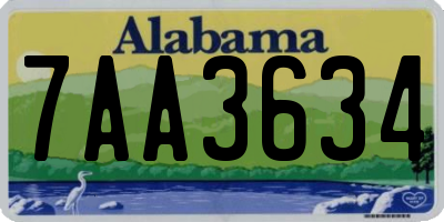AL license plate 7AA3634