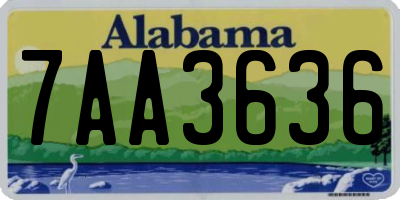 AL license plate 7AA3636