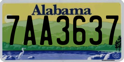 AL license plate 7AA3637