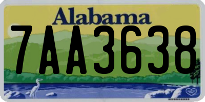 AL license plate 7AA3638