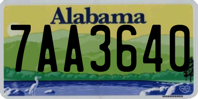 AL license plate 7AA3640