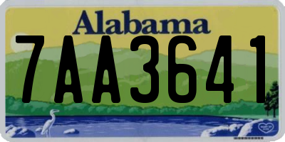 AL license plate 7AA3641