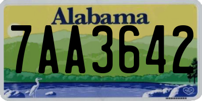AL license plate 7AA3642