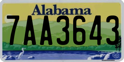 AL license plate 7AA3643
