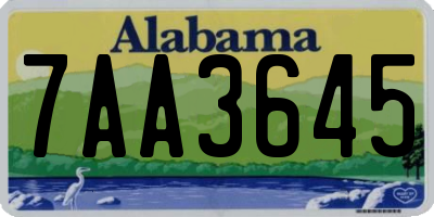 AL license plate 7AA3645