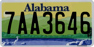AL license plate 7AA3646