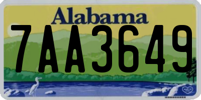 AL license plate 7AA3649