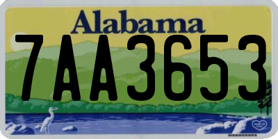 AL license plate 7AA3653