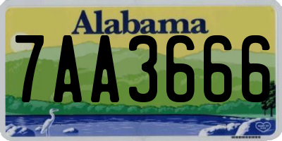AL license plate 7AA3666