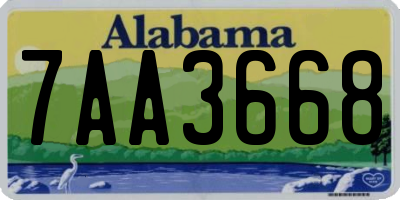 AL license plate 7AA3668