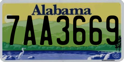 AL license plate 7AA3669