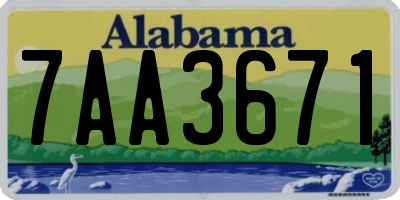 AL license plate 7AA3671