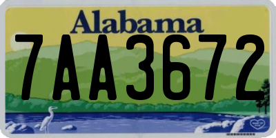 AL license plate 7AA3672