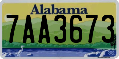 AL license plate 7AA3673