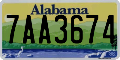 AL license plate 7AA3674