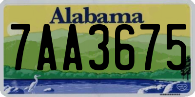 AL license plate 7AA3675
