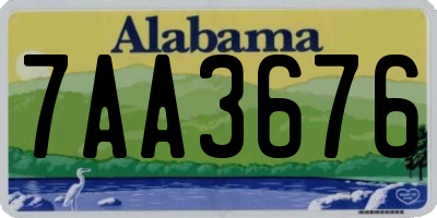 AL license plate 7AA3676