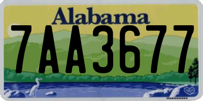 AL license plate 7AA3677