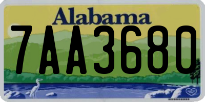 AL license plate 7AA3680