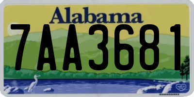 AL license plate 7AA3681