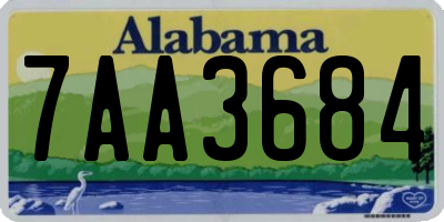 AL license plate 7AA3684
