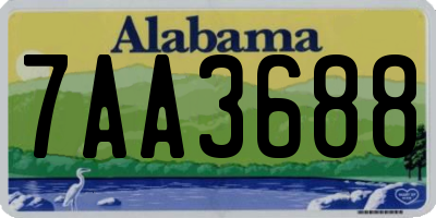 AL license plate 7AA3688