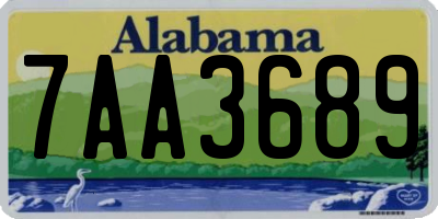AL license plate 7AA3689
