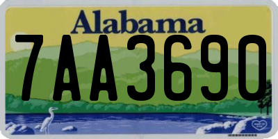 AL license plate 7AA3690