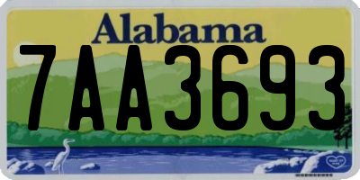 AL license plate 7AA3693