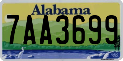 AL license plate 7AA3699