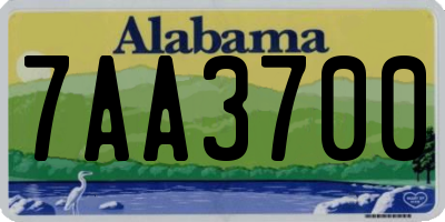 AL license plate 7AA3700
