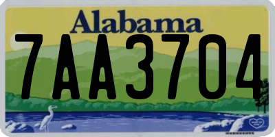AL license plate 7AA3704
