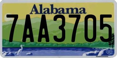 AL license plate 7AA3705