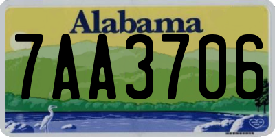 AL license plate 7AA3706