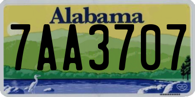 AL license plate 7AA3707