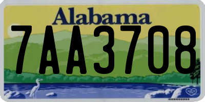 AL license plate 7AA3708