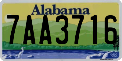 AL license plate 7AA3716