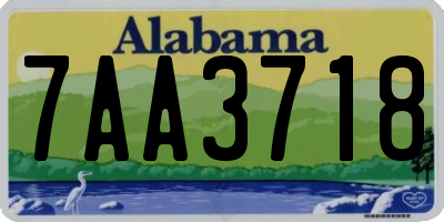 AL license plate 7AA3718